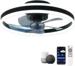 Low-profile smart ceiling fan with lights, APP control, remote compatibility, 6-speed reversible blade - Image 2